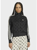 TRACK TOP SATIN POLKA, BLACK, thumb