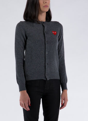 CARDIGAN CON CUORE, GREY, small