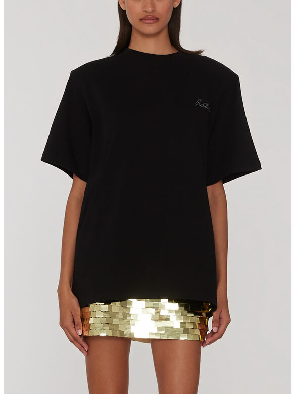 T-SHIRT BOXY LOGO, 1000 BLACK, medium