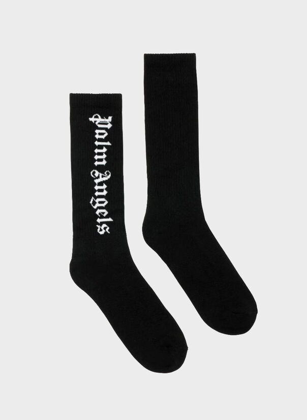 CALZINI CON LOGO, 1001BLACKWHITE, large