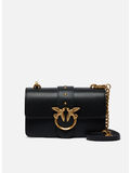 BORSA PICCOLA LOVE BAG ONE IN PELLE, Z99Q NERO-ANTIQUE GOLD, thumb