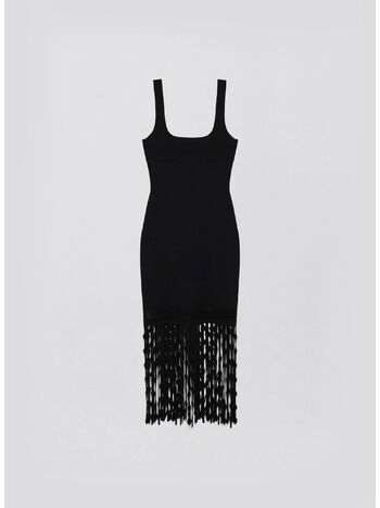 ABITO SIGNA LATTICE FRINGE, BLACK, small