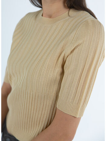 TOP ROUND NECK SHORT SLEEVE TEE, 081 SAND, small