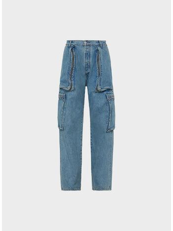 PANTALONE WIDE LEG CARGO B45 VINTAGE, D01-B22 INDIGO  DENIM VINTAGE, small