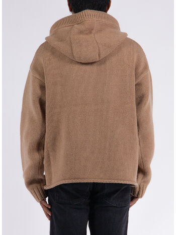 PULLOVER ZIP FRONTALE ANCHOR HOODIE, 132 BEIGE, small