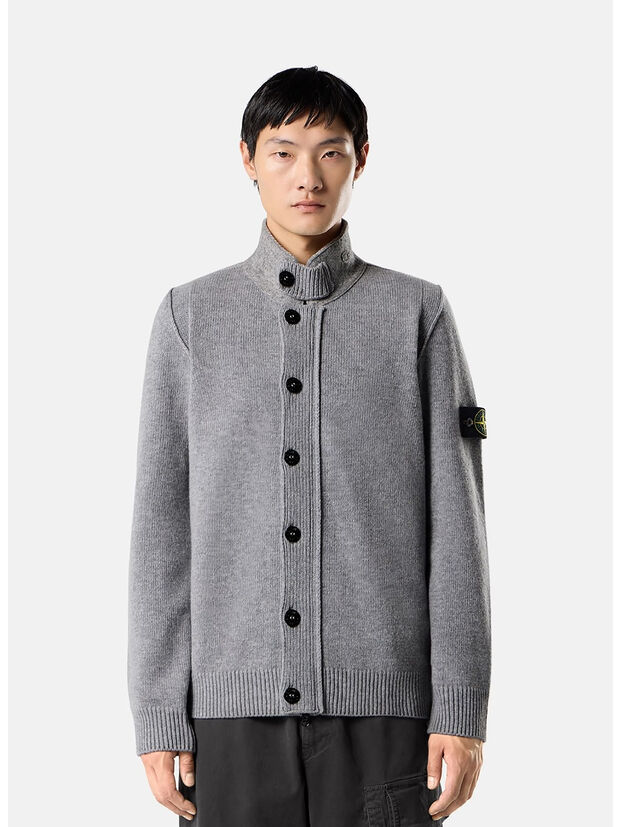 CARDIGAN LAMBSWOOL, V0M60 GREYMELANGE, large