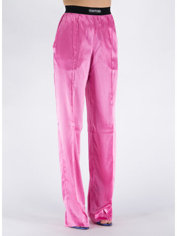 PANTALONE STRETCH SILK SATIN, DP152 ROSEBLOOM, small