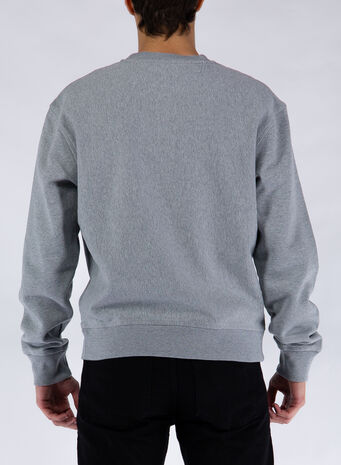FELPA STOCK LOGO CREW, GREYHEATHER, small