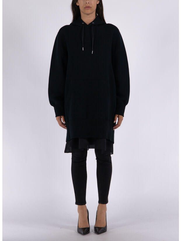 FELPA SPONGE SWEAT HOODIE, 001 BLACK, large