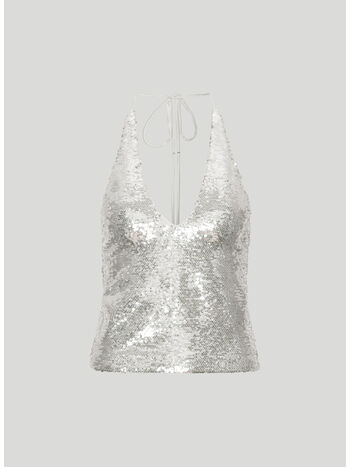 TOP SEQUINS HALTERNECK, 11-0601  BRIGHT WHITE, small
