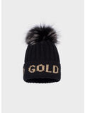 CAPPELLO HODD BEANIE, 9001 BLACK/GOLD, thumb