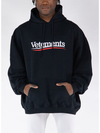 FELPA HOODIE CAMPAIGN LOGO, BLACK, small