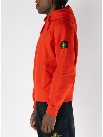 FELPA HOODIE BRUSHED ORGANIC COTTON FLEECE, V0018 SCARLATTO, small