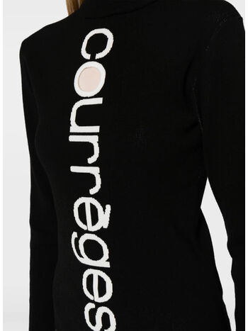 MAGLIONE A COLLO ALTO INTARSIA, 9901 BLACK HERITAGE WHITE, small