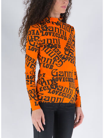 T-SHIRT LIGHT STRETCH JERSEY ROLLNECK, 860 VIBRANT ORANGE, small