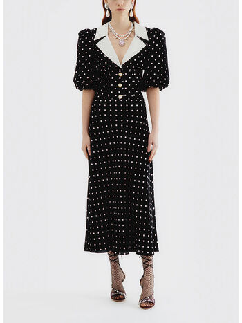 ABITO POLKA DOT WITH PUFF SLEEVES, 900 BLACK-PINK, small