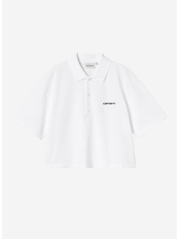 POLO SHIRT CARHARTT SCRIPT, 00AXX WHITE / BLACK, small