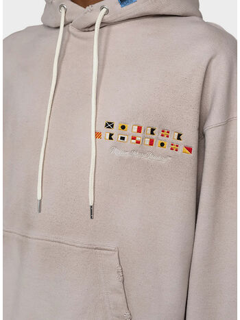 FELPA HOODIE TRIPLE LAYERED, BEIGE, small