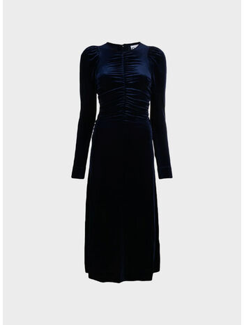 ABITO VELVET JERSEY GATHERED LONG, 707 TOTAL ECLIPSE, small