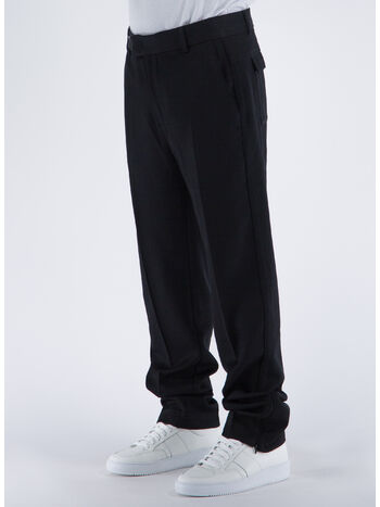 PANTALONE SPLIT PANT FIXED WAISTBAND, 01 BLACK, small