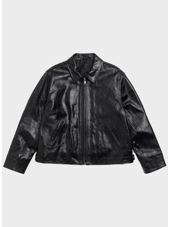GARAGE JACKET LEATHER, 0001 BLACK, small