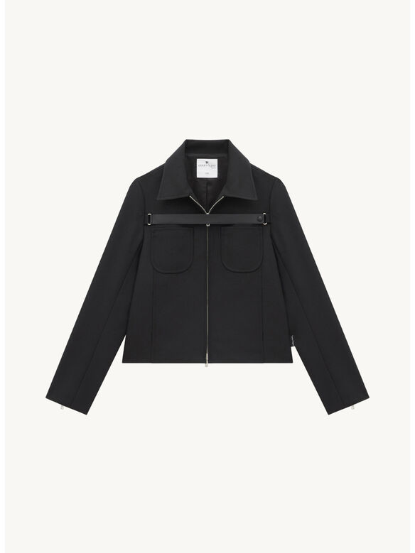 GIUBBOTTO TWILL STRAP CROP, 9999 BLACK, medium