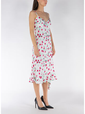 ABITO MIDI IN ENVERS SATIN CON STAMPA REVERIE, REW01, small