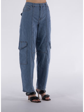 JEANS LIGHT STRIPE DENIM, 566 MID BLUE STONE, small