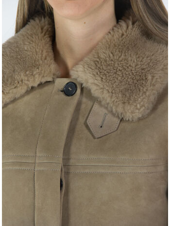 GIACCA SHEARLING, DP199 NUDE, small