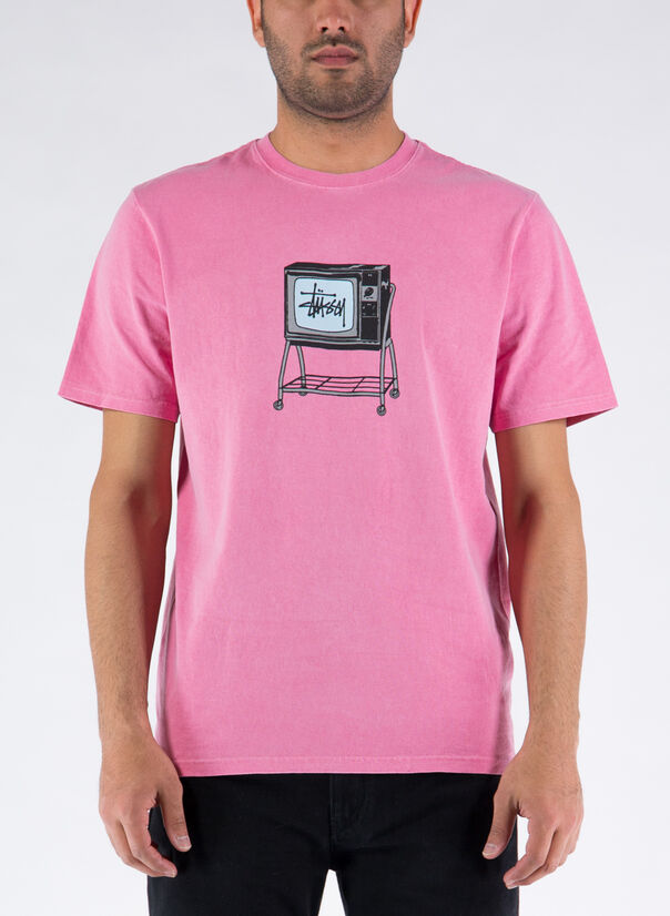 STUSSY T-SHIRT ROLLING TV PIG. DYED Pink Man | Susi