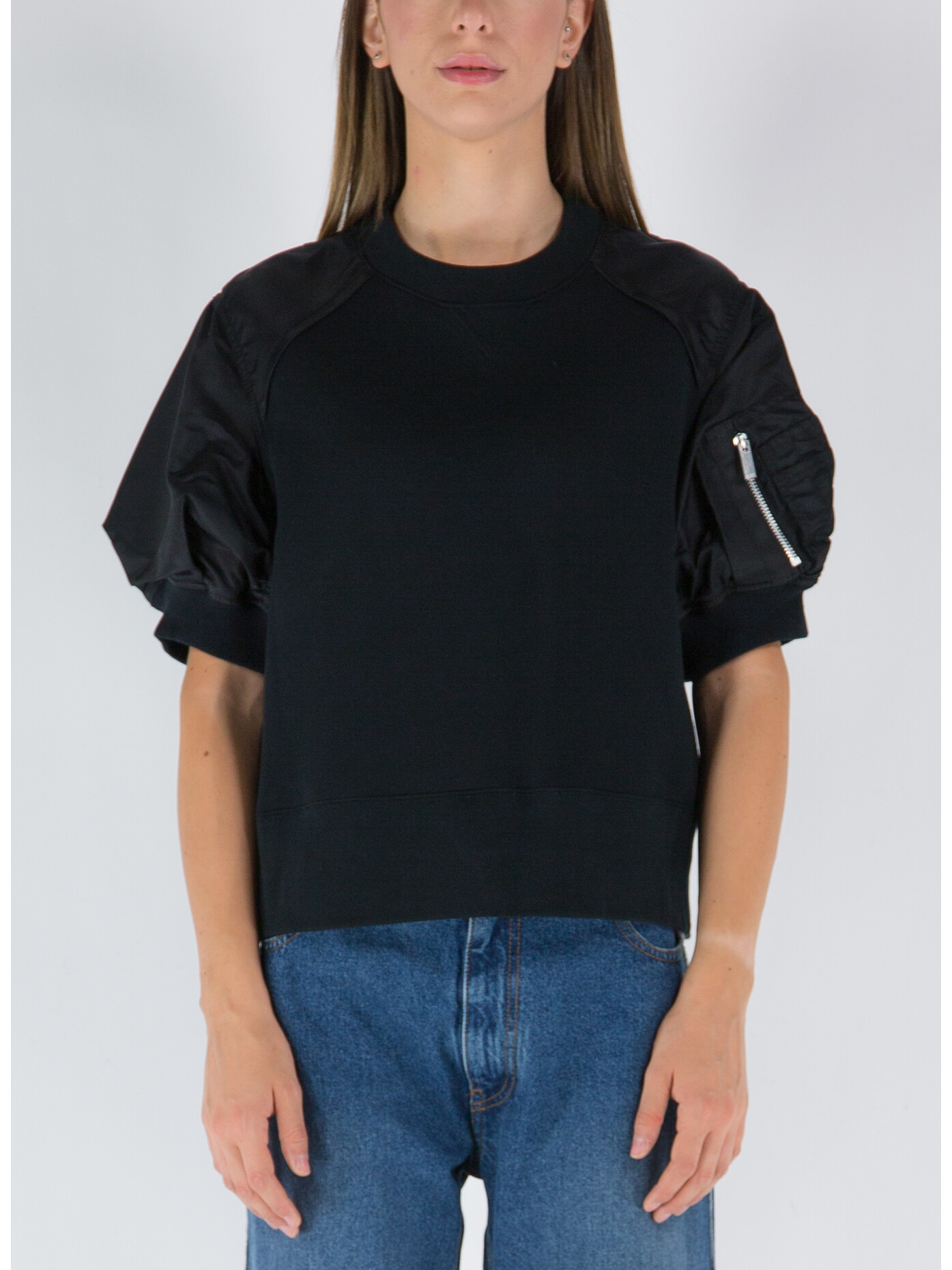 SACAI PULLOVER NYLON TWILL X SPONGE SWEAT Woman | Susi