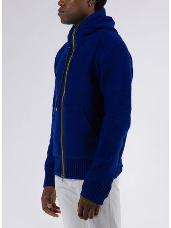 MAGLIONE KNIT BLOUSON, 401 BLUE, small