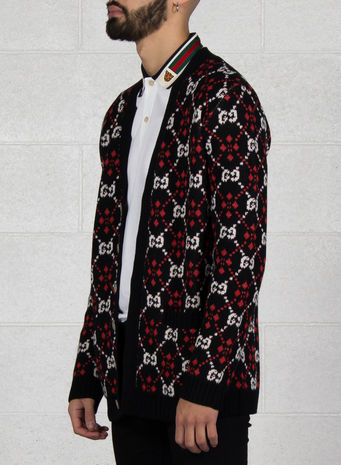 CARDIGAN CON MOTIVO GG DIAMANTI, 1082BLACKMULTI, small