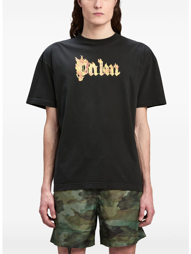 T-SHIRT BURNING LOGO, , large