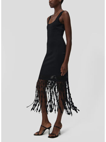 ABITO SIGNA LATTICE FRINGE, BLACK, small