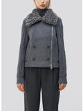 GIACCA GIOVANA CABLE KNIT SLEEVE JACKET, CHARCOAL, thumb