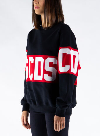 FELPA BAND LOGO CREWNECK, BLACK, small