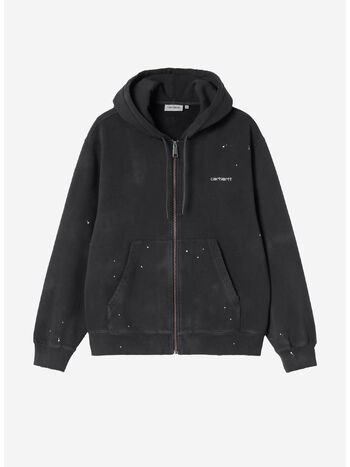 FELPA HOODED PAINTER, 89EJ Black, destroy wash, splatter, small