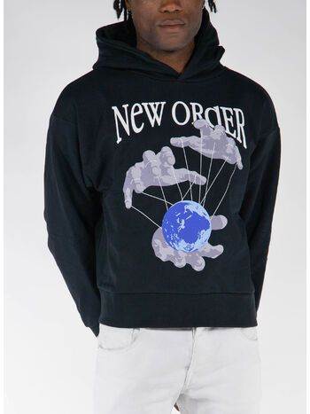 FELPA HOODIE NEW ORDER PRINTED, GW009 CHAOS BLACK, small