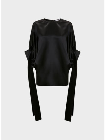 TOP CON MANICHE OVERSIZE, 999 BLACK, small