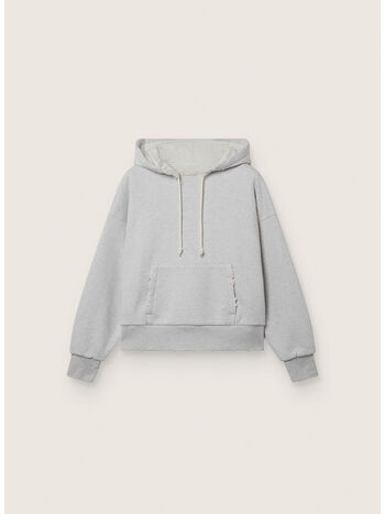 FELPA RELAXED HOODIE, 60665 VINTAGE GRAY MELANGE, small