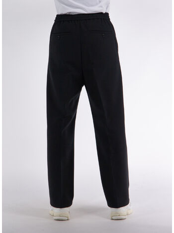 PANTALONE ELASTICATED, 001 WOOL TRICOTINE BLACK, small