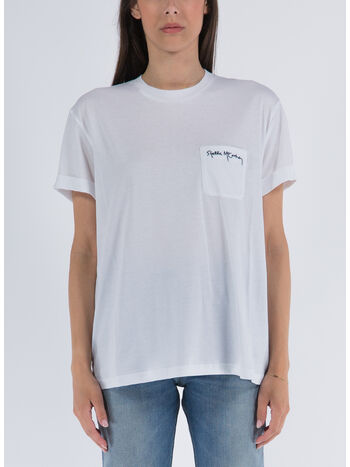 T-SHIRT LOVE HEART SMC EMBROIDERY TEE, 9000 PUREWHITE, small