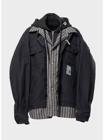 CAMICIA TRIPLE LAYERED, BLACK, small