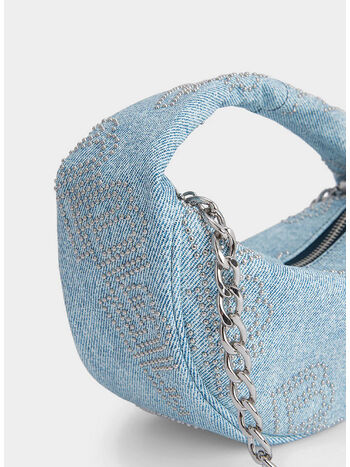BORSA BABY CUSH DENIM STUD LEATHER, DNM DENIM, small