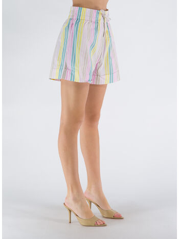SHORTS STRIPE COTTON, 999 MULTICOLOR, small