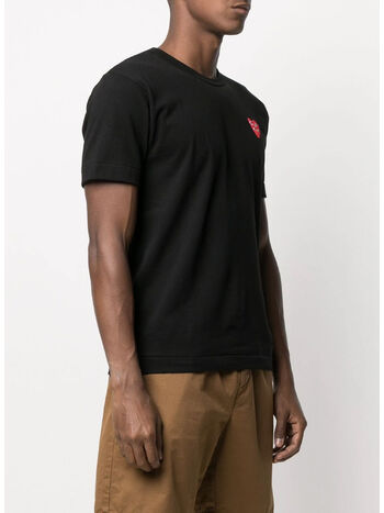 T-SHIRT DOUBLE HEART, BLACK, small