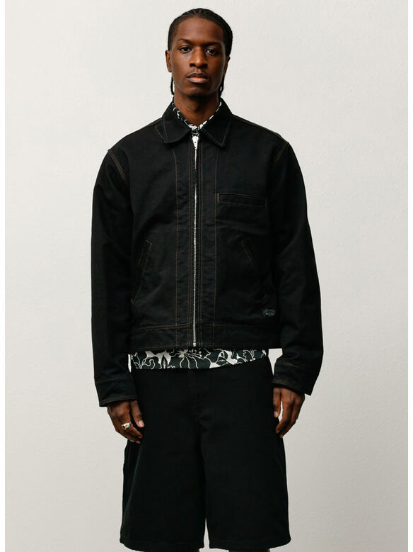 WORK JACKET COLLARED, 0001 BLACK, medium