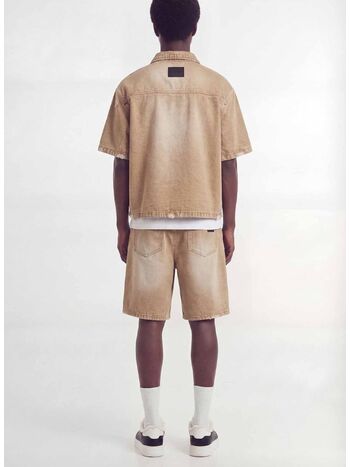 SHORT FLORAYNE, BROWN, small