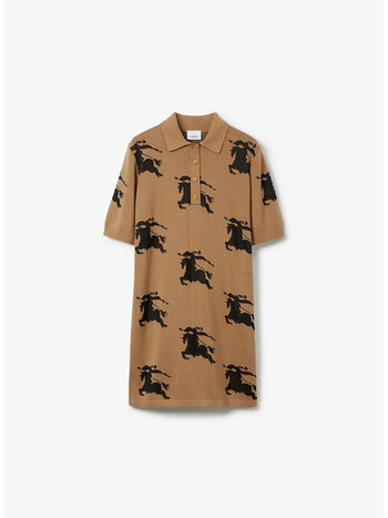 ABITO STILE POLO IN SETA E COTONE CON EKD, A1420 CAMEL, small